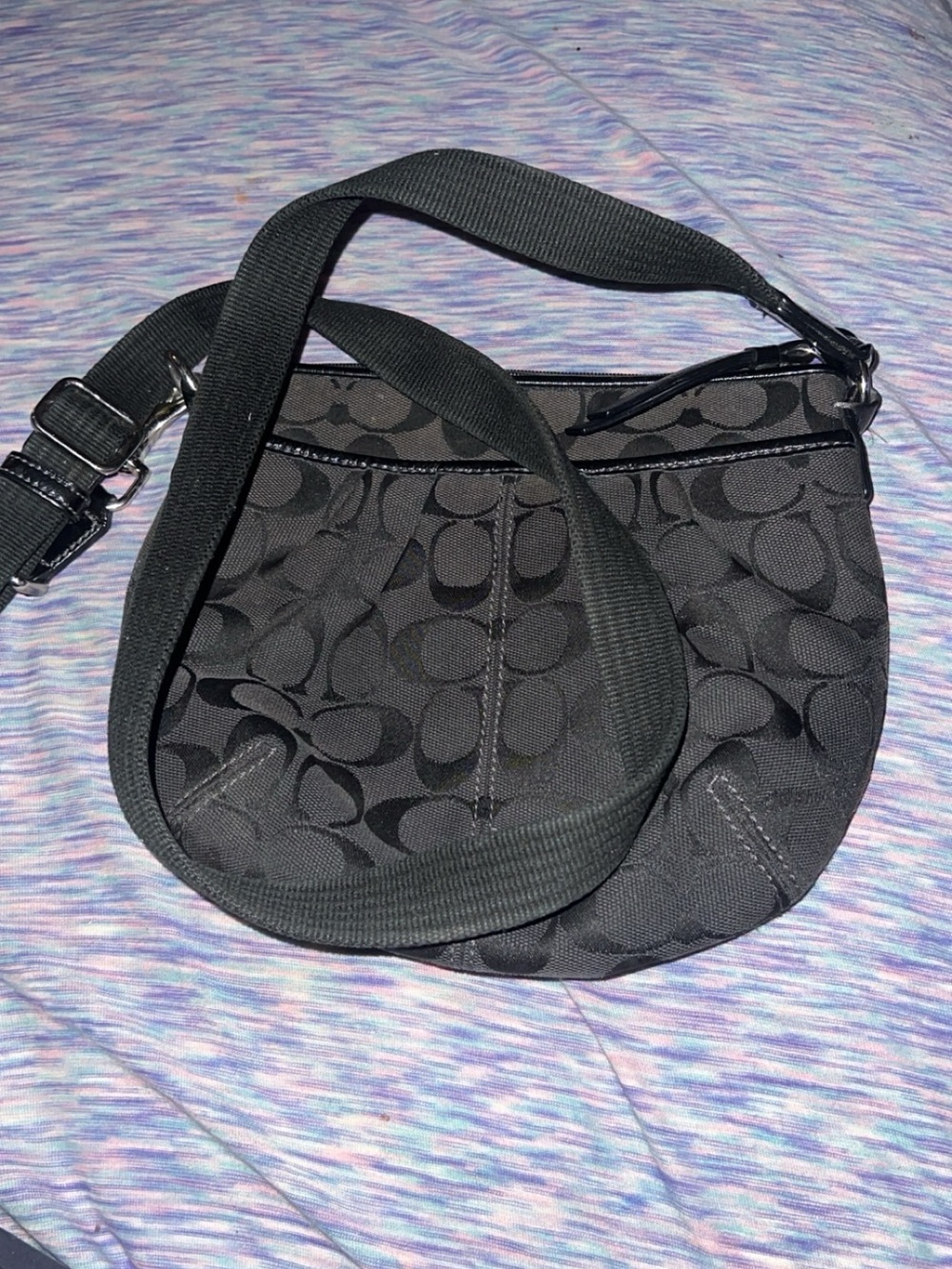 Coach Black Signature Jacquard Crossbody Bag